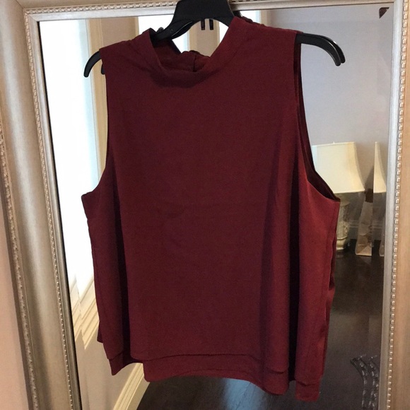 Banana Republic Tops - Banana Republic Sleeveless High-Neck Faux Cape Blouse Size X-Large NWT